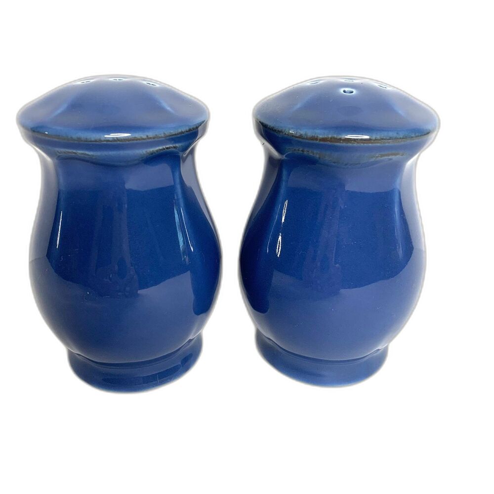 Skyros Corricoware Blue Salt‎ & Pepper Shakers 3.5" NEW